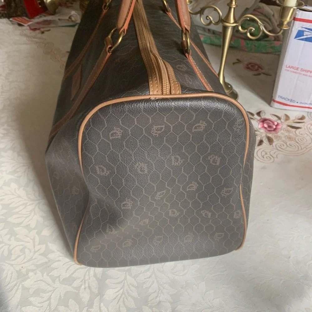 Christian Dior Black & Brown Duffel Travel Bag